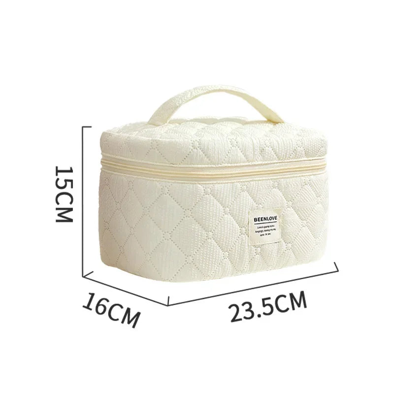 Trousse de Toilette Florale Matelassée en Coton