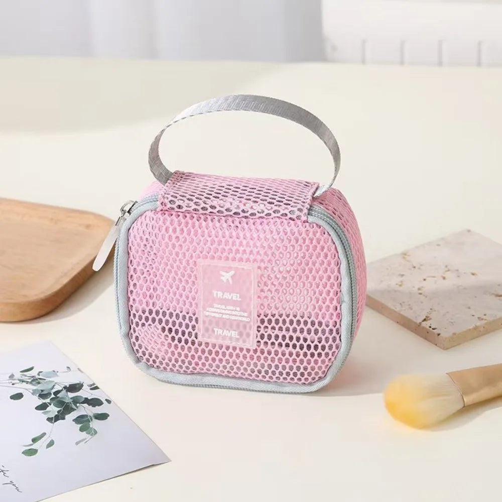 Trousse de Toilette Transparente en Mesh – Pochette Cosmétique de Voyage pour Femme