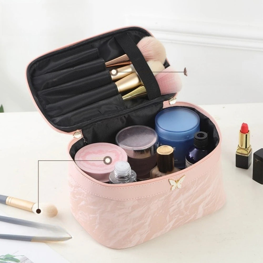 Trousse de Toilette Luxe PU Cuir – Sac Maquillage Portable