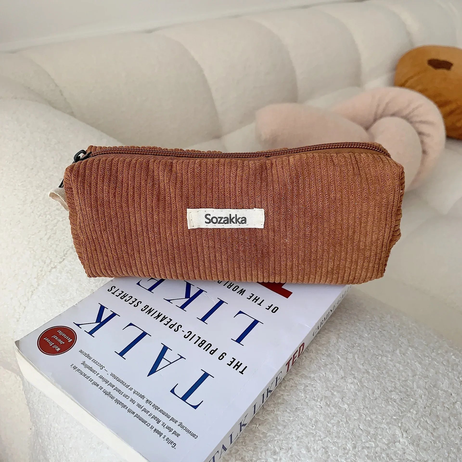 Trousse de Toilette Zip Voyage – Organisateur, Velours côtelé, Petite Pochette Maquillage