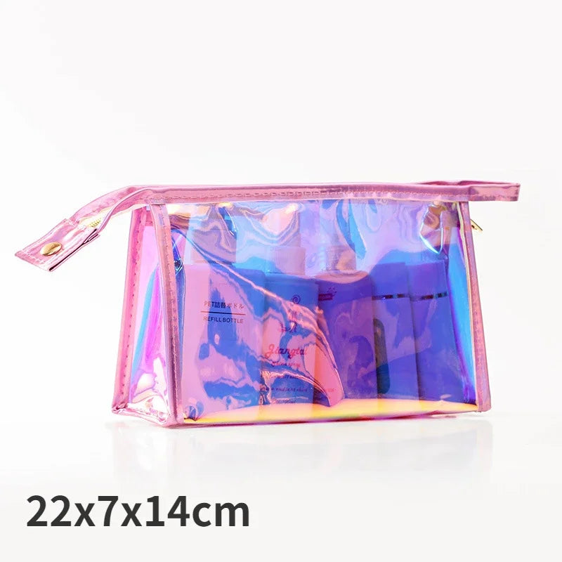 Trousse de Toilette Transparente pour Femme - Grande Capacité Étanche