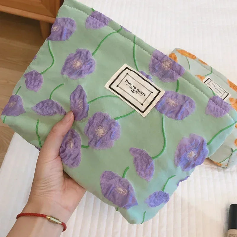 Trousse de Toilette Florale Portable – Grande Capacité