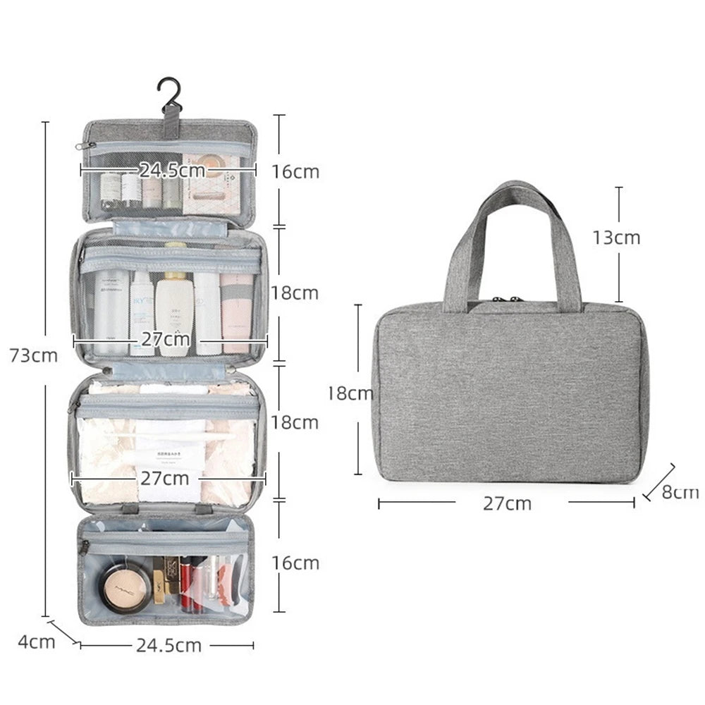 Trousse de Toilette Étanche - Grande Capacité avec Crochet – Voyage Maquillage