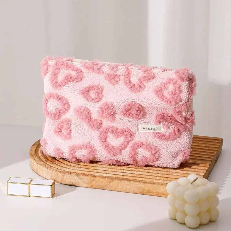 Trousse de toilette rose portable – Maquillage et Soins