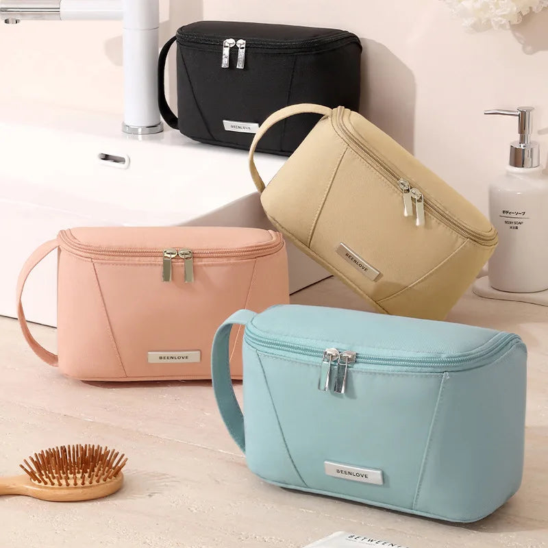 Trousse de Toilette Carré Étanche – Multi-Poches, Grande Capacité, Zip