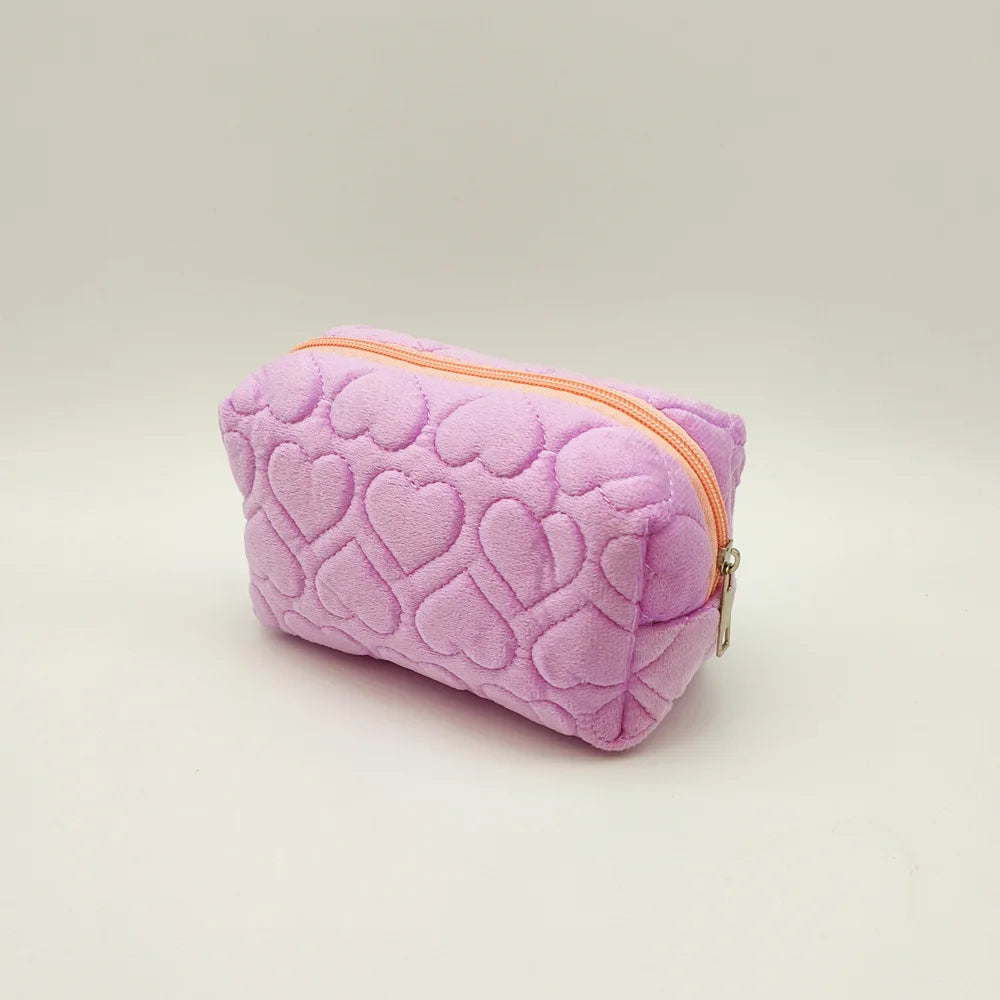 Trousse de Toilette Voyage Femme – Sac Maquillage Peluche Douce, Zippé