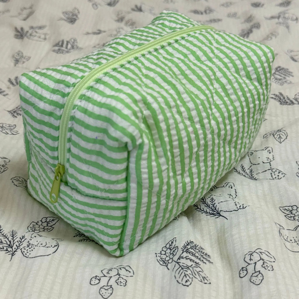 Trousse de Toilette Rayée – Grande Capacité – Sac Maquillage Portable
