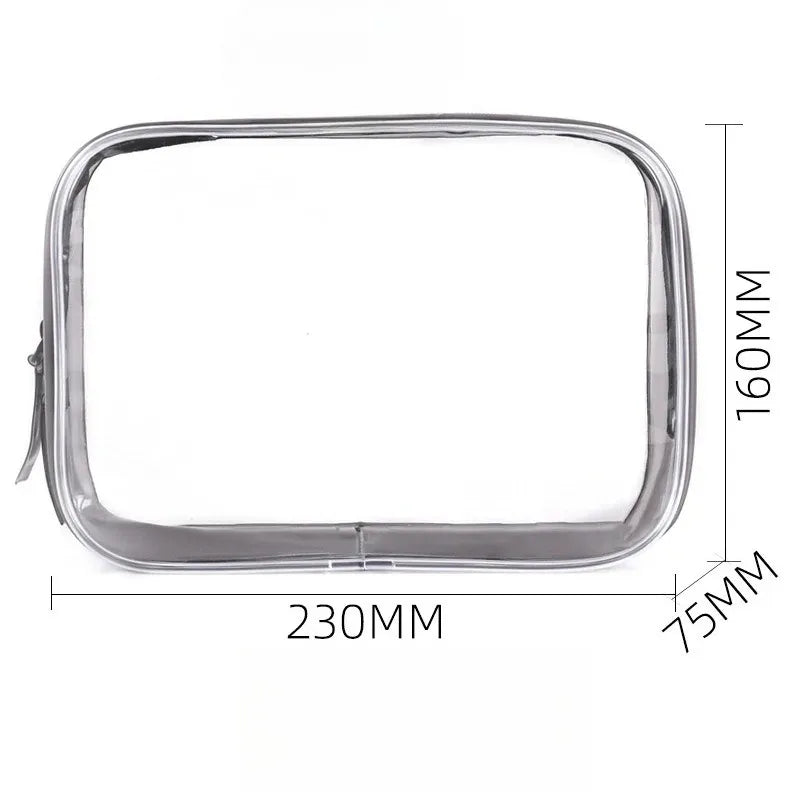 Trousse de Toilette PVC Transparente Étanche – Pochette Voyage Zip