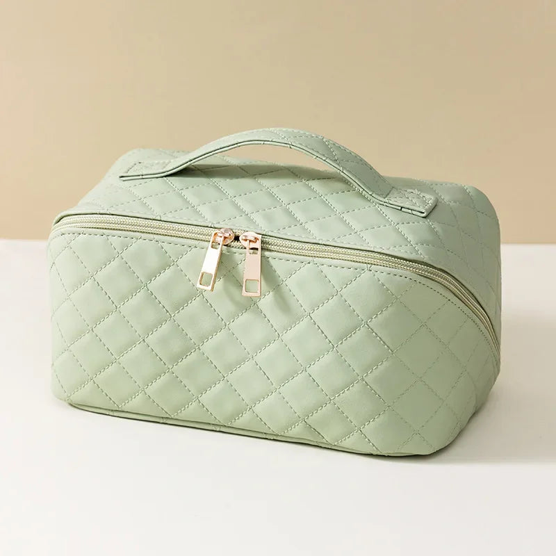 Trousse de Toilette PU Unie – Grande Capacité
