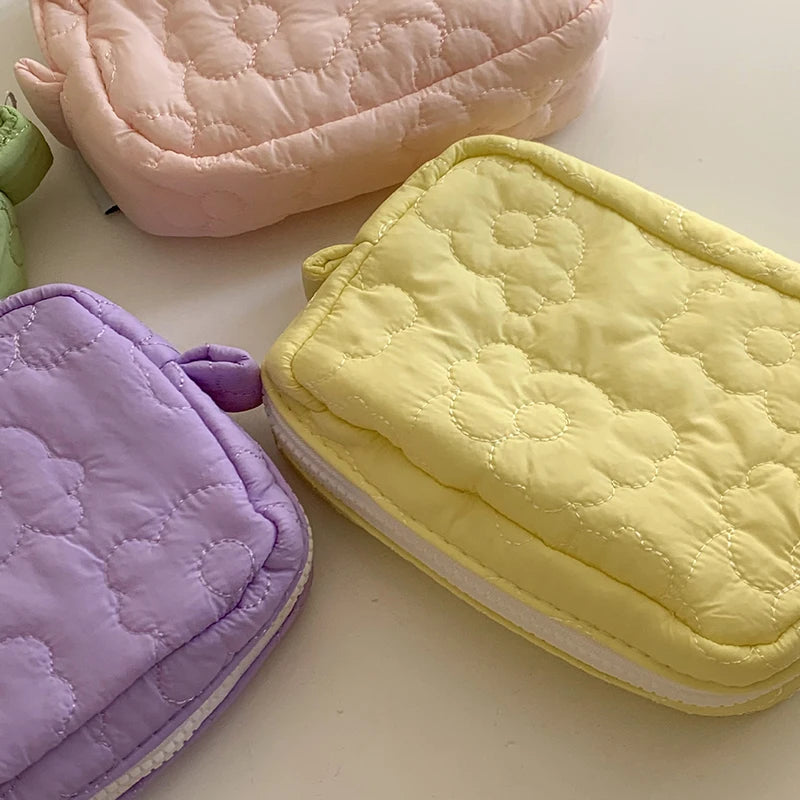 Trousse de Toilette Fleurs en Coton – Grande Capacité