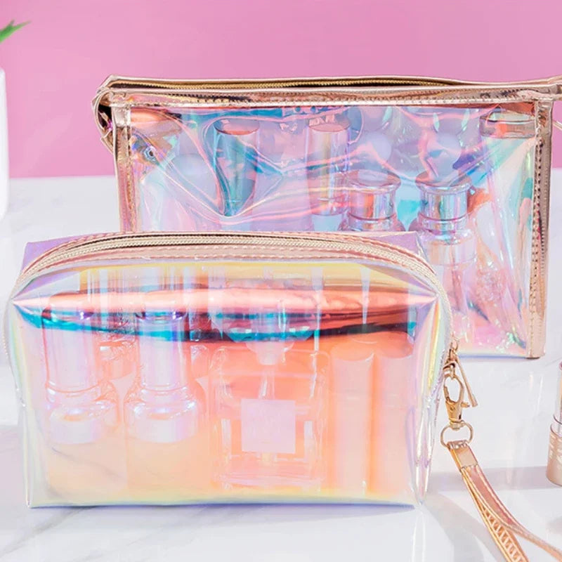 Trousse de Toilette Transparente pour Femme - Grande Capacité Étanche