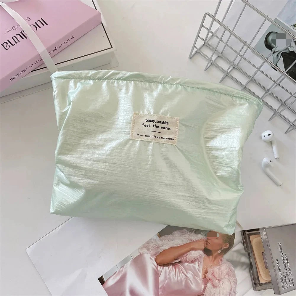 Trousse de Toilette Sequins Argentés – Pochette Portable