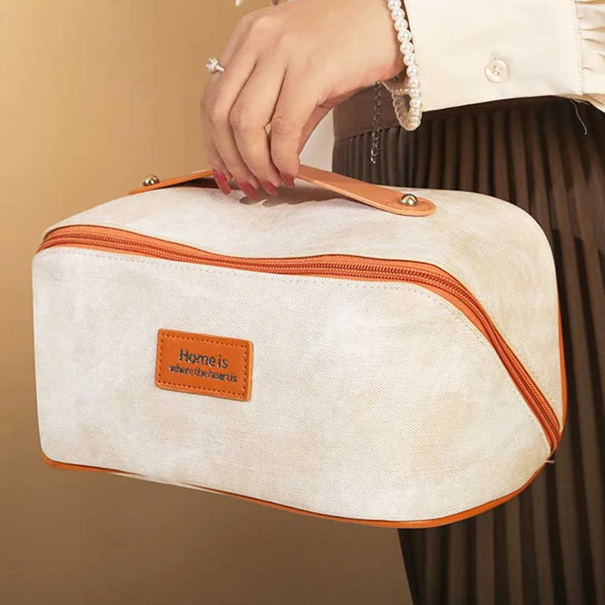 Trousse Denim Étanche – Grande Capacité, Voyage, Maquillage