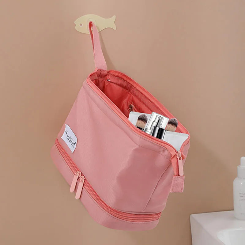 Trousse de Toilette Grande Capacité – Double Compartiments et Organisateur Maquillage