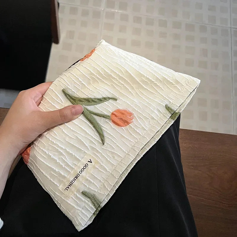 Trousse de Toilette Floral Relief – Grande Capacité, Zip