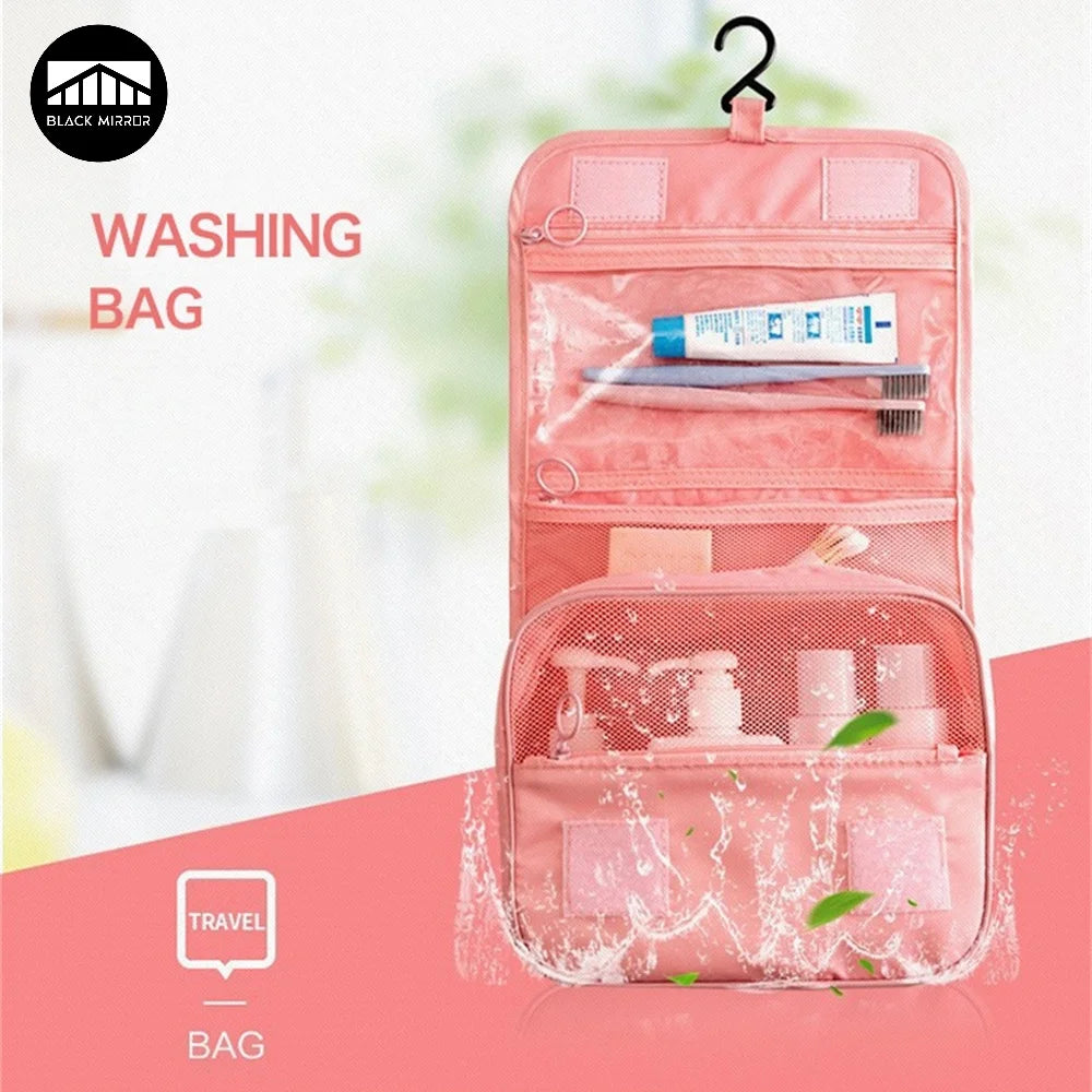 Trousse de toilette de voyage à grande capacité – Étanche avec crochet pour maquillage
