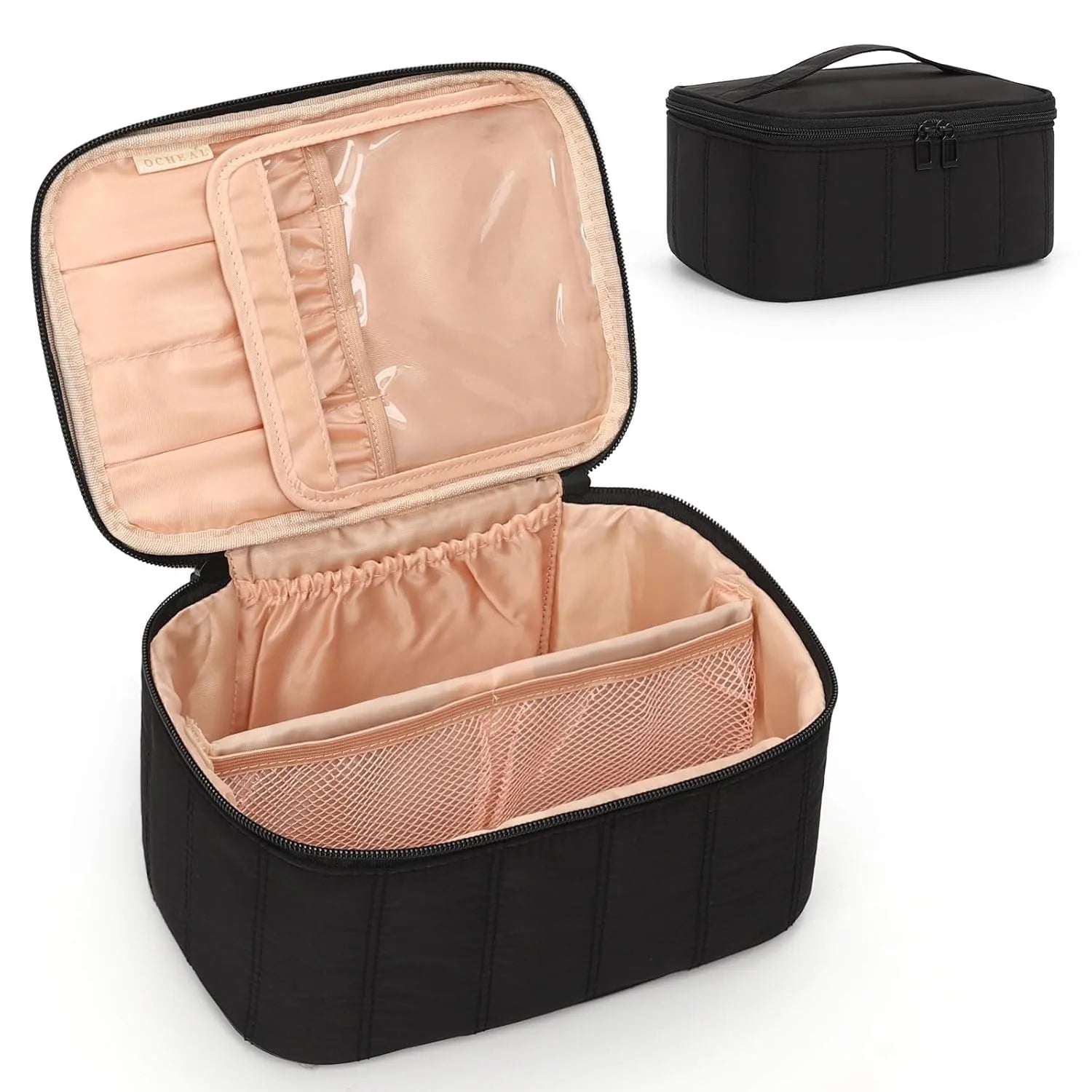 Trousse de Toilette Portable – Maquillage Grande Capacité Noir