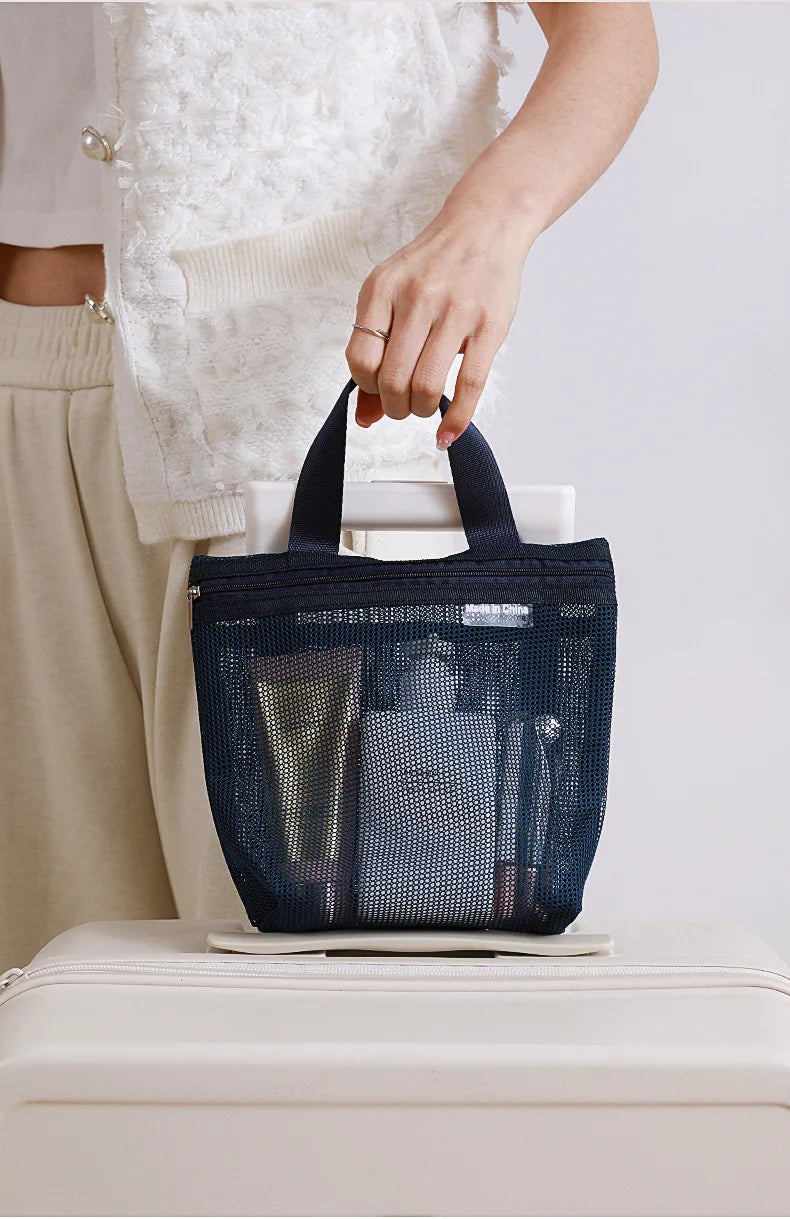 Trousse de Toilette Étanche en Maille – Organisateur de Voyage Suspendu
