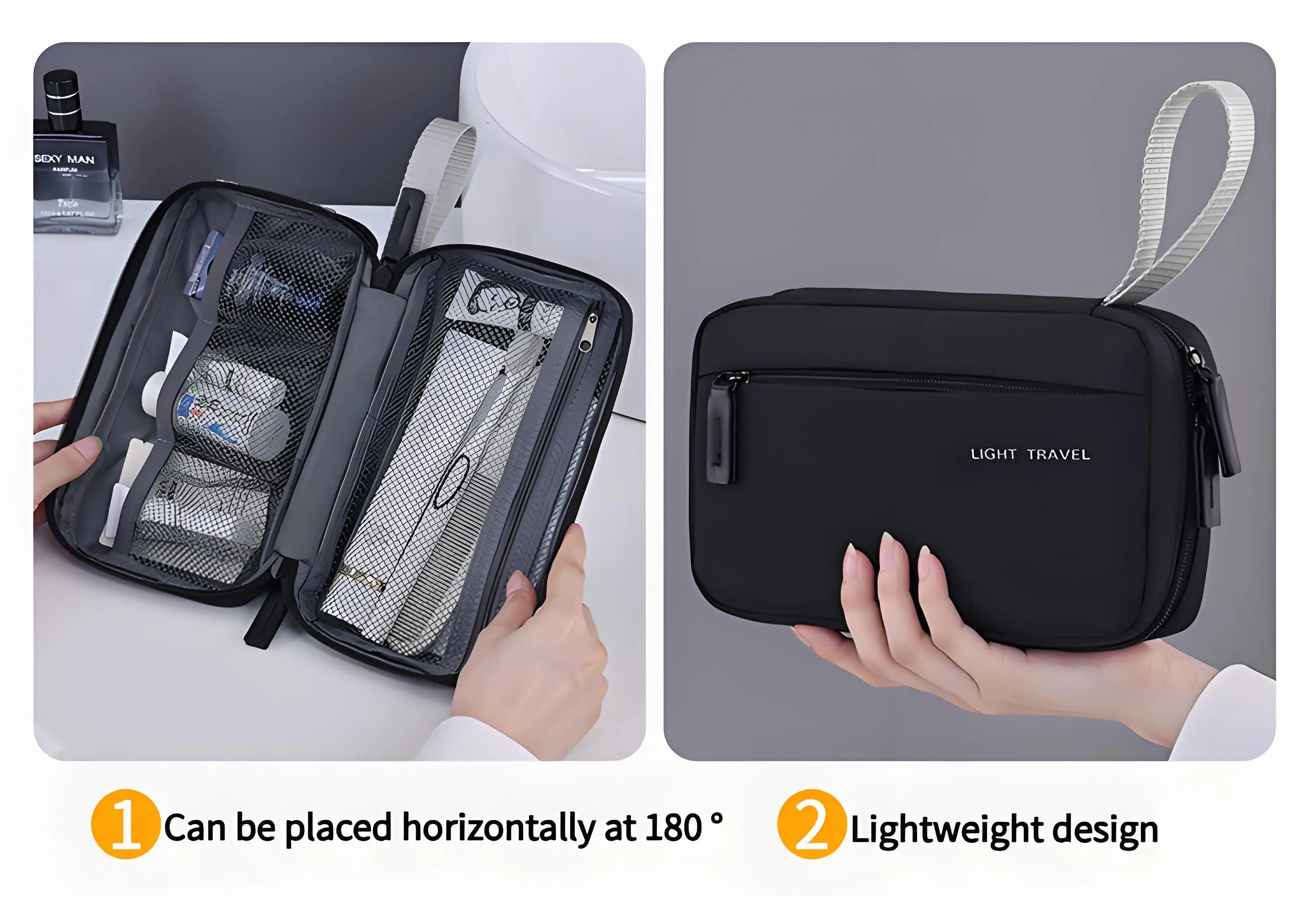 Trousse de Toilette Pliable Imperméable – Organisateur de Voyage