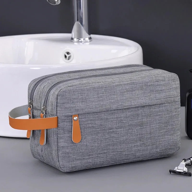 Trousse de Toilette Homme Étanche – Double Compartiments, À Suspendre