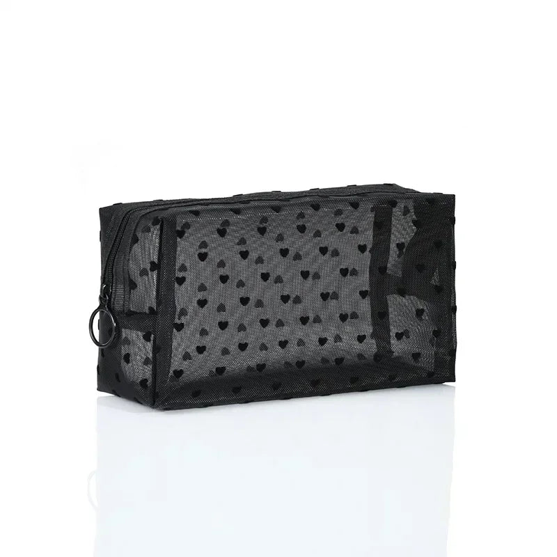 Trousse de Toilette Nylon Maille Cœur – Maquillage