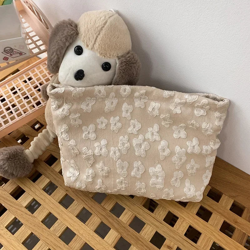 Trousse de toilette rose à fleurs - Petite pochette voyage