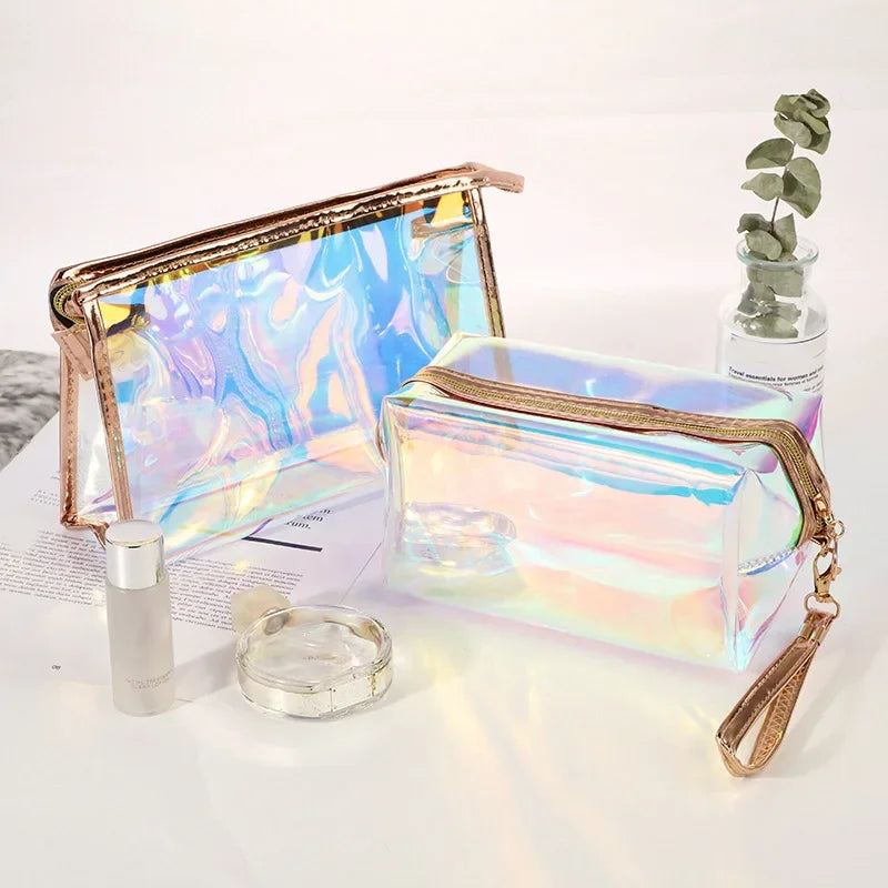 Trousse de Toilette Transparente pour Femme - Grande Capacité Étanche Cosmétique Voyage