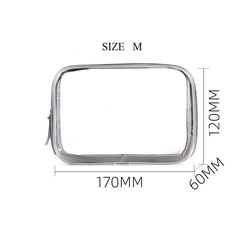 Trousse de Toilette PVC Transparente Étanche – Pochette Voyage Zip