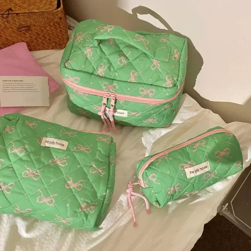 Trousse de Toilette Zip Femme – Ourson Dessin Animé, Grande Capacité, Matelassée