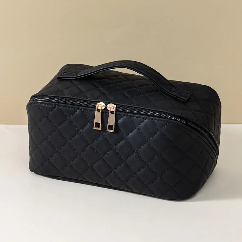 Trousse de Toilette PU Unie – Grande Capacité