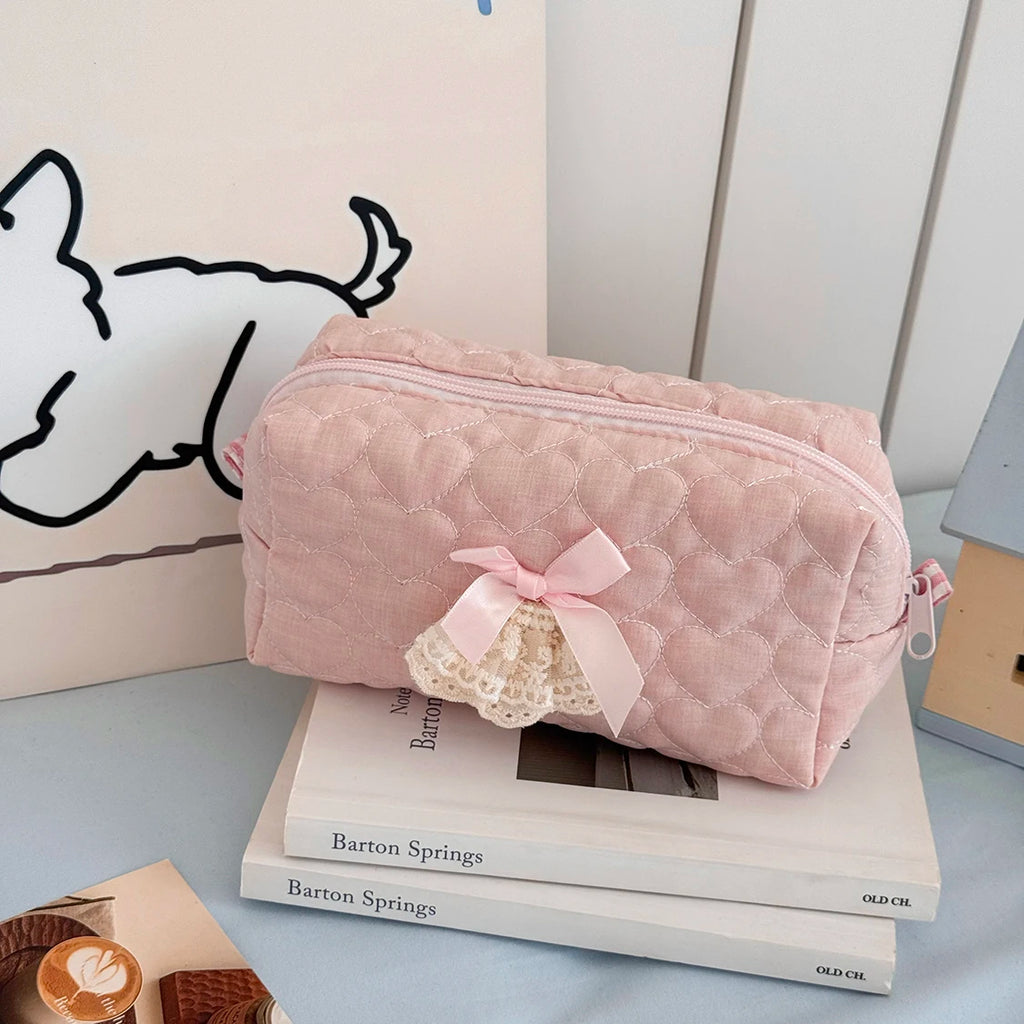 Trousse de Toilette Rose Noeud - Maquillage Voyage