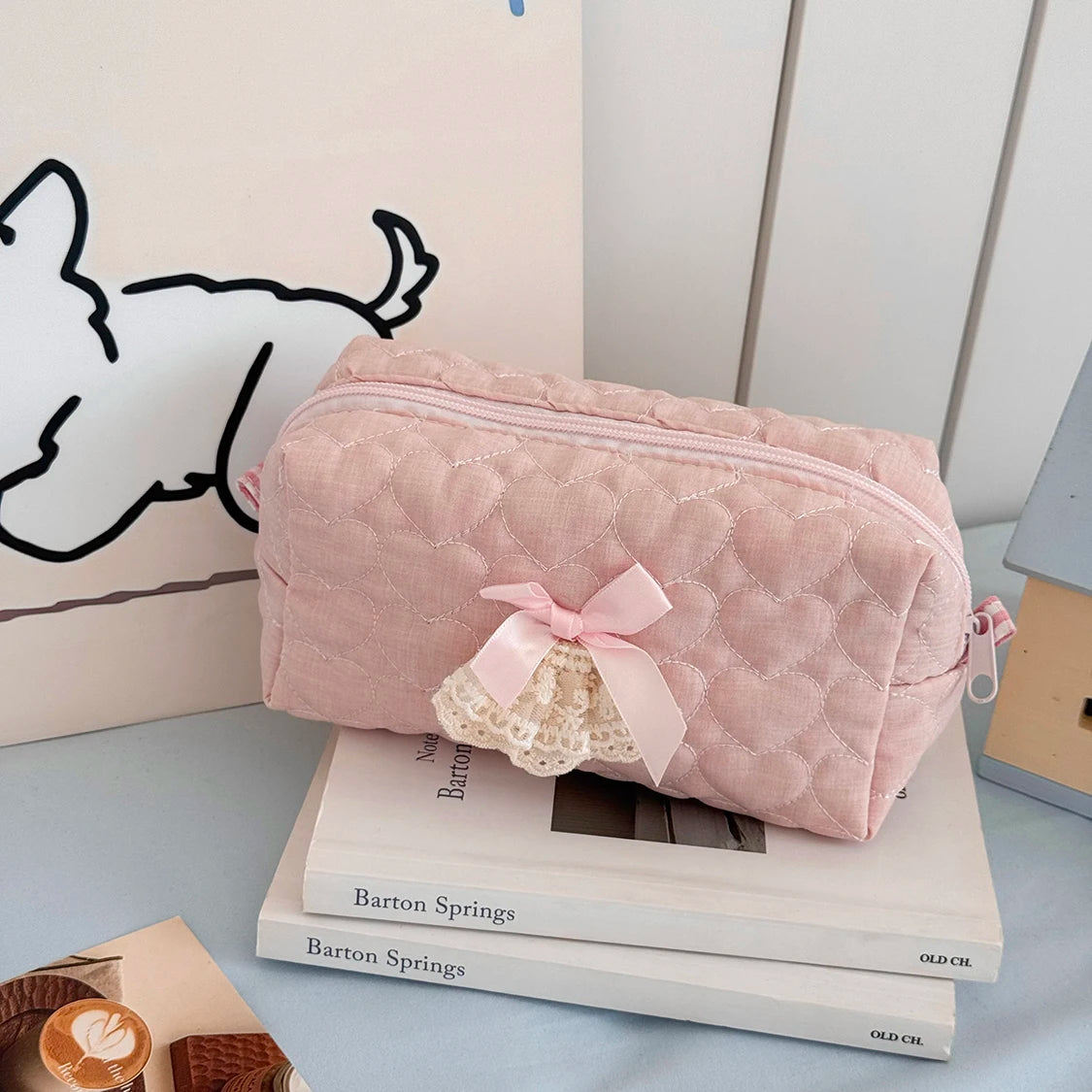 Trousse de Toilette Rose Noeud - Maquillage Voyage