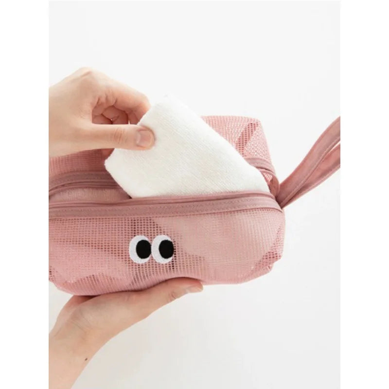 Trousse de Toilette en Filet Coloré – Grande Capacité