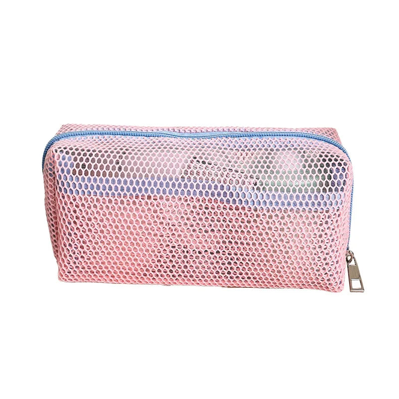 Trousse de toilette en mesh noir – Pochette maquillage zippée