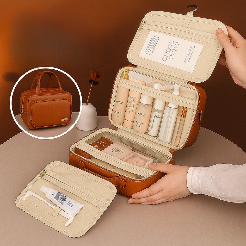 Trousse de toilette PU cuir – Grande capacité