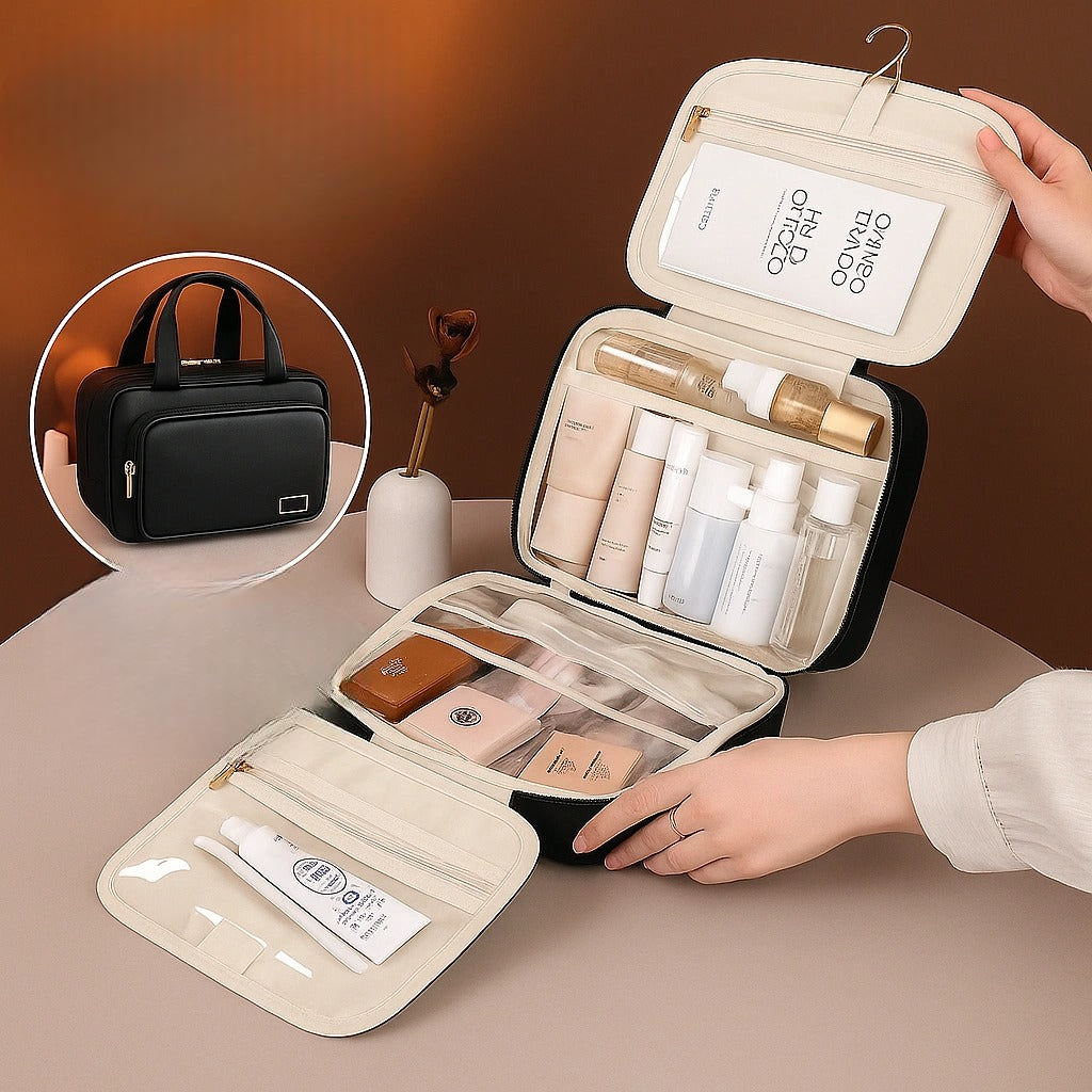 Trousse de toilette PU cuir – Grande capacité