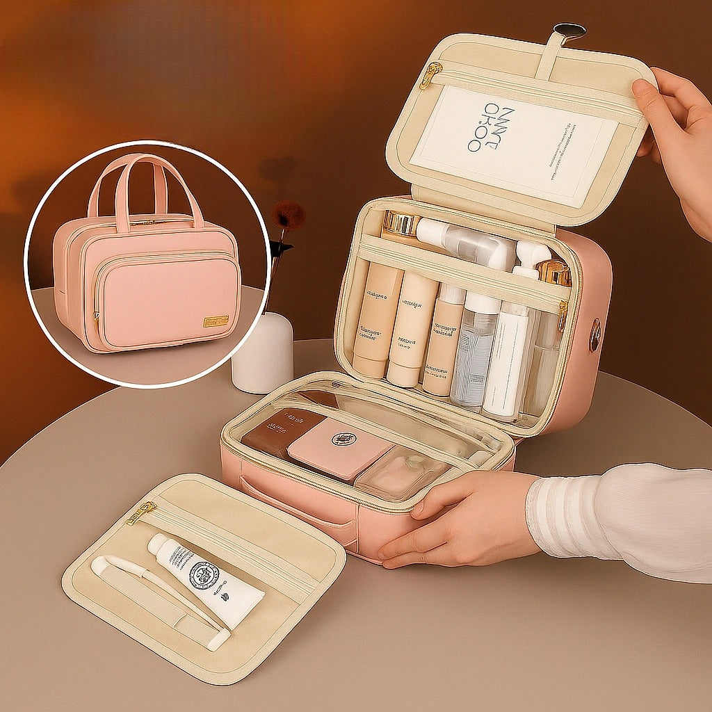 Trousse de toilette PU cuir – Grande capacité