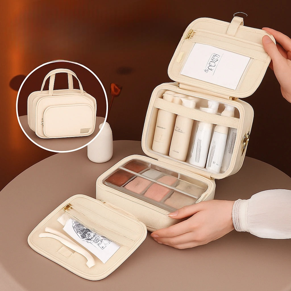 Trousse de toilette PU cuir – Grande capacité